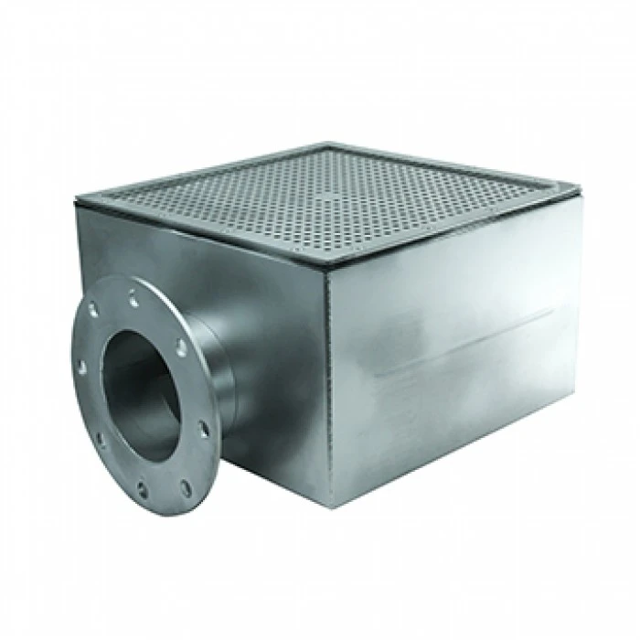 Донный слив DN125, 400х400 (AISI 316L), АС