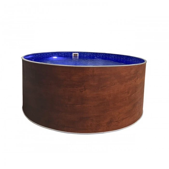 Бассейн круглый Лагуна (3,50 х 1,25) (темное дерево) каркас, скиммер, чашка 0,4мм